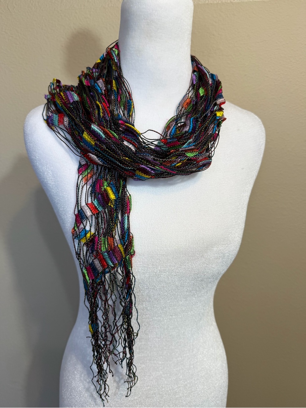 Multicolor Garland Fringe Scarf - Women's Accessory